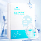 PHISYA Collagen Hydrating Facial Mask – Moisturizing, Firming & Revitalizing Sheet Mask with Hyaluronic Acid PHISYA
