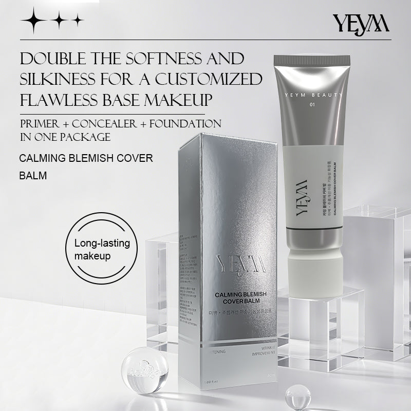 YEYM Calming Blemish Cover Balm – Whitening & Wrinkle-Improving BB Cream with Centella, Aloe Barbadensis & Botanical Extracts YEYM