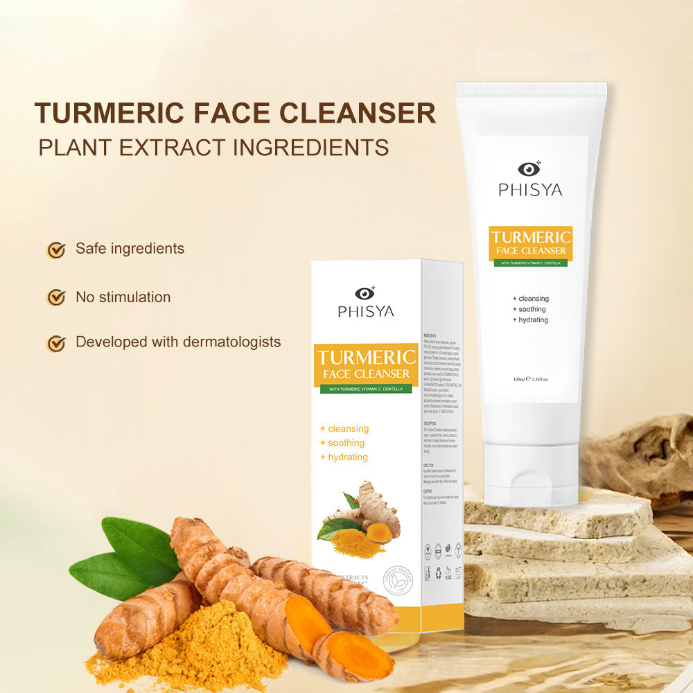 PHISYA Turmeric Foaming Cleanser – Gentle Brightening Face Wash for Clear, Healthy-Looking Skin PHISYA