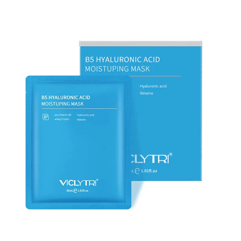 VICLYTRI B5 Hyaluronic Acid Moisturizing Mask – Intensive Hydration Sheet Mask with Pro-Vitamin B5, Whey Protein & Betaine VICLYTRI