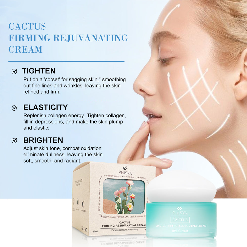 PHISYA Cactus Firming & Rejuvenating Cream – Deep Hydration Face Cream with Opuntia Cactus & Allantoin PHISYA