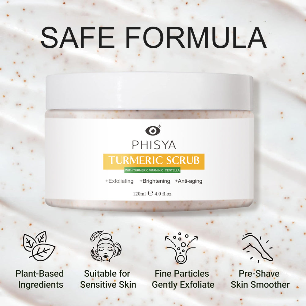 PHISYA Turmeric Exfoliating Face Scrub – Brightening & Anti-Aging Polish with Natural Botanicals for Smooth, Radiant Skin PHISYA