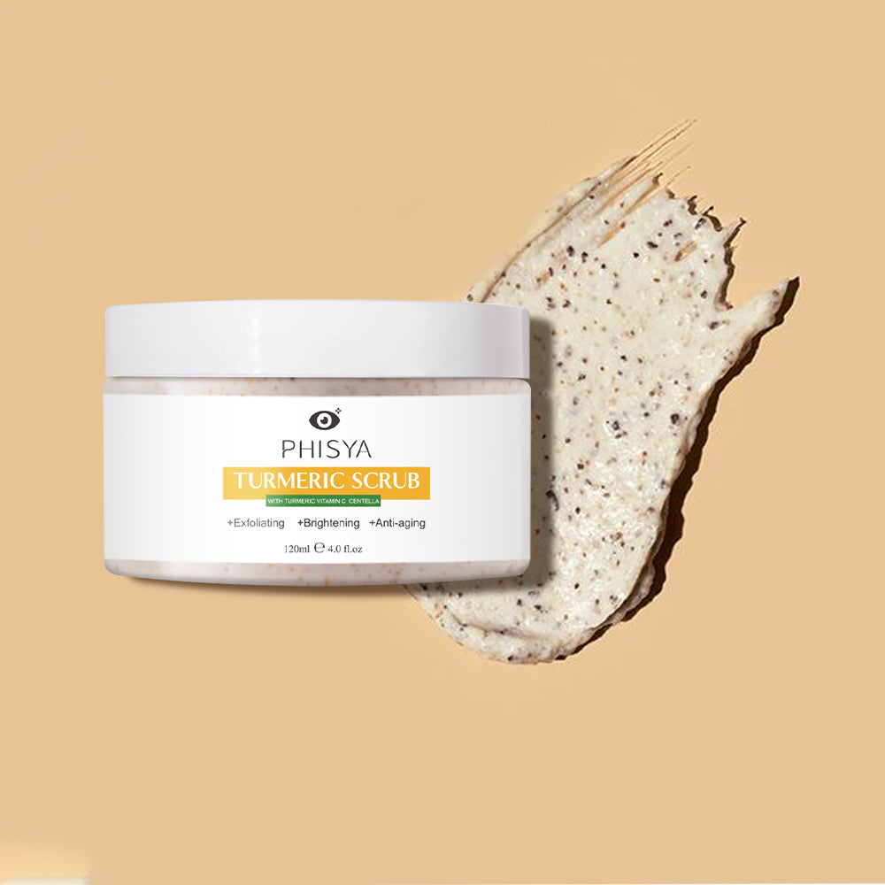 PHISYA Turmeric Exfoliating Face Scrub – Brightening & Anti-Aging Polish with Natural Botanicals for Smooth, Radiant Skin PHISYA