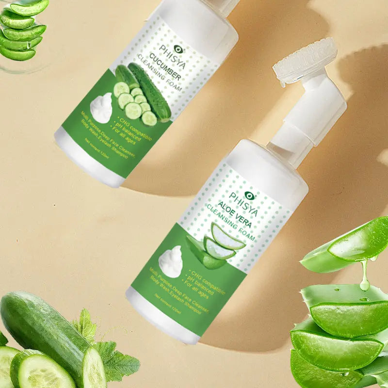 Discover PHISYA Aloe Vera Cleansing Foam, a soothing, hydrating face wash enriched with natural ingredients for refreshed, clear skin.