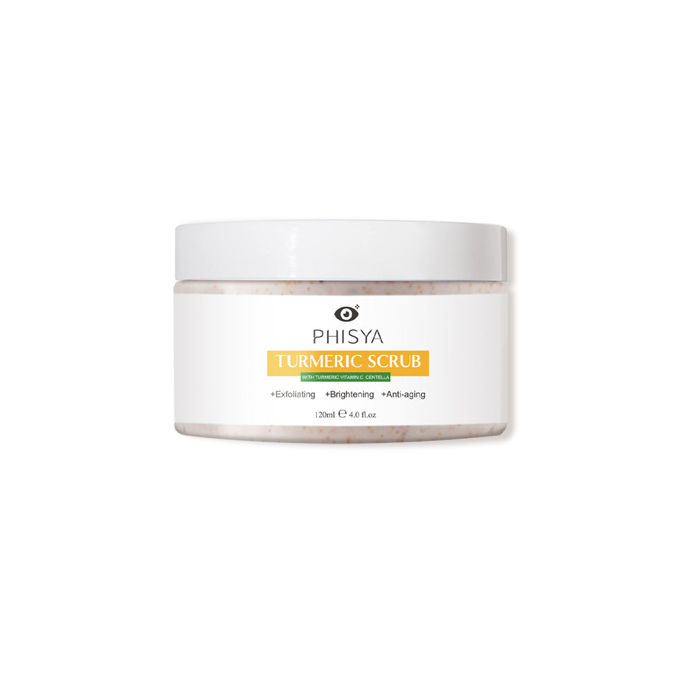 Transform your skin with PHISYA's Turmeric Scrub, an anti-aging formula for a radiant glow. Explore your beauty today!