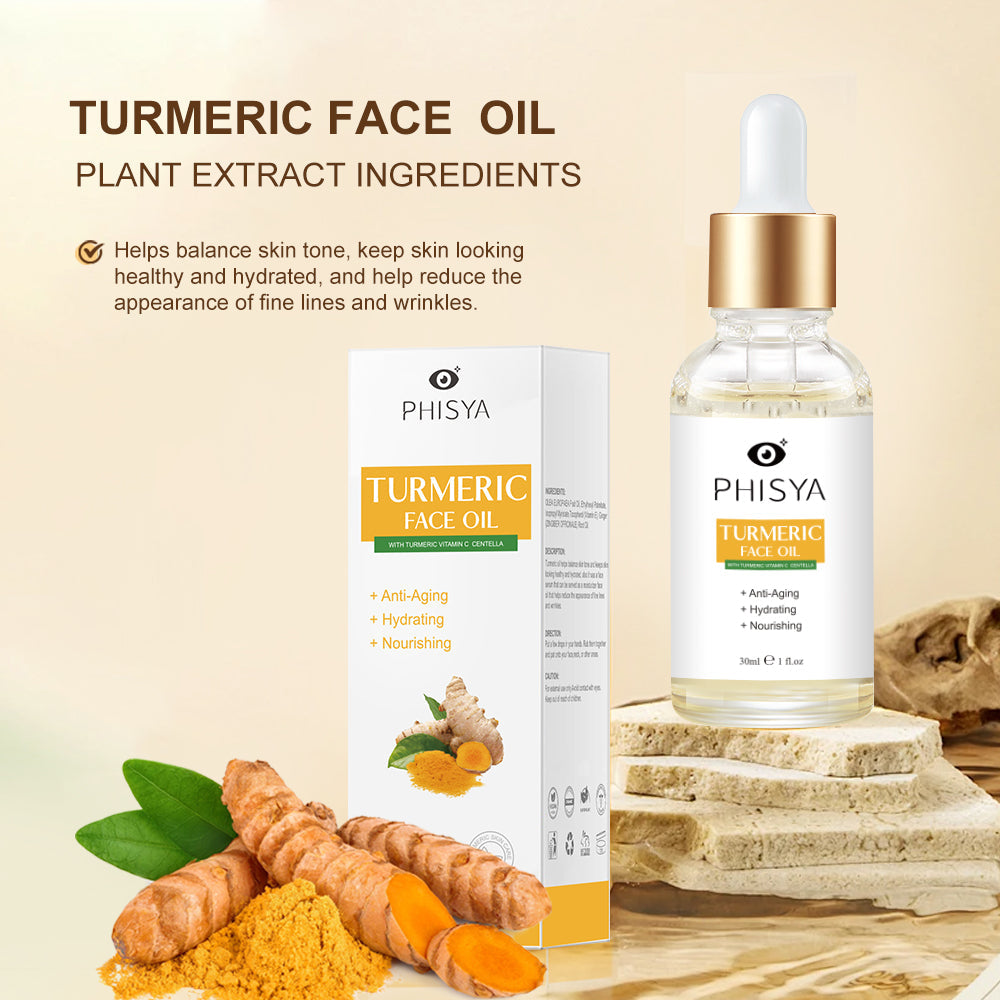 Discover PHISYA Turmeric Face Oil, a natural anti-aging treatment that hydrates and revitalizes skin for a youthful glow. Shop now for exclusive offers!