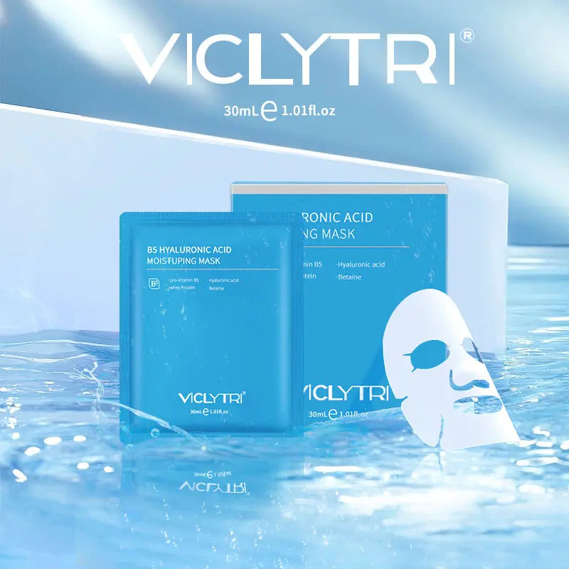 VICLYTRI B5 Hyaluronic Acid Moisturizing Mask – Intensive Hydration Sheet Mask with Pro-Vitamin B5, Whey Protein & Betaine VICLYTRI